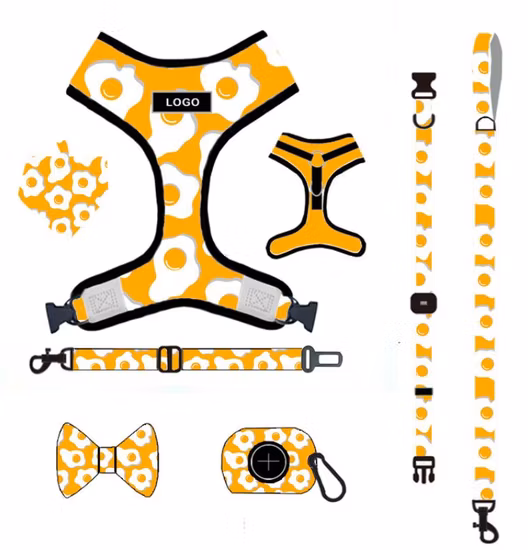 Adjustable Durability High Quality Super Soft Comfortable Breathable Mesh Reversible Printing Pet Dog Harness